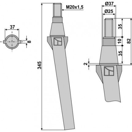Зуб ротационной бороны