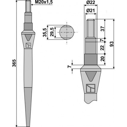 Зуб ротационной бороны