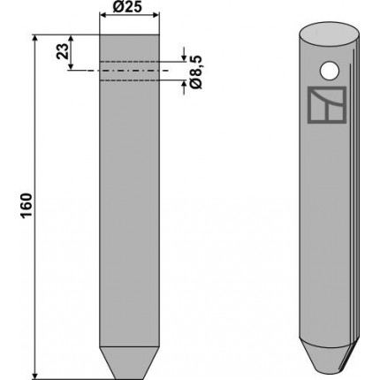 Зуб ротационной бороны