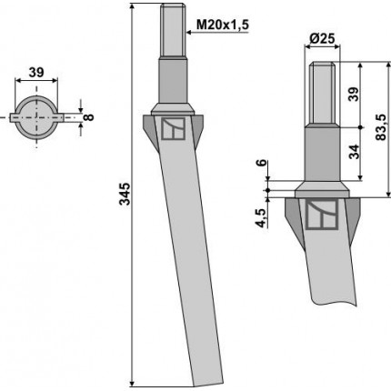 Зуб ротационной бороны