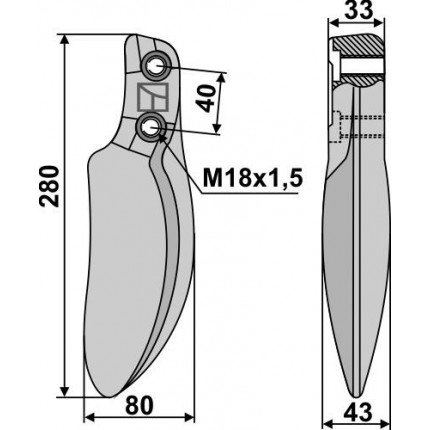 Мульчирующий, ротационный зуб