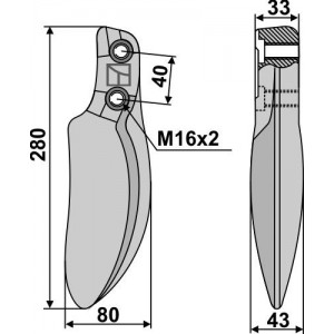 Мульчирующий, ротационный зуб