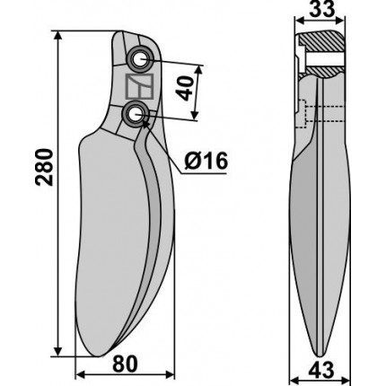 Мульчирующий, ротационный зуб
