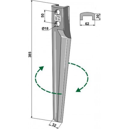 Зуб ротационной бороны