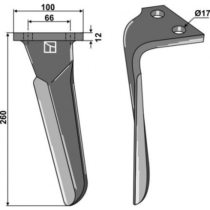 Зуб ротационной бороны