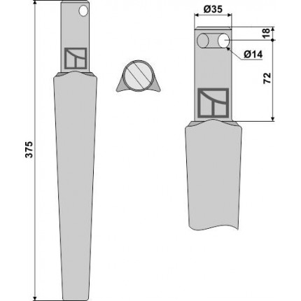 Зуб ротационной бороны