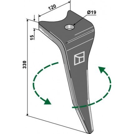 Зуб ротационной бороны