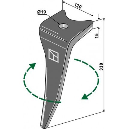 Зуб ротационной бороны