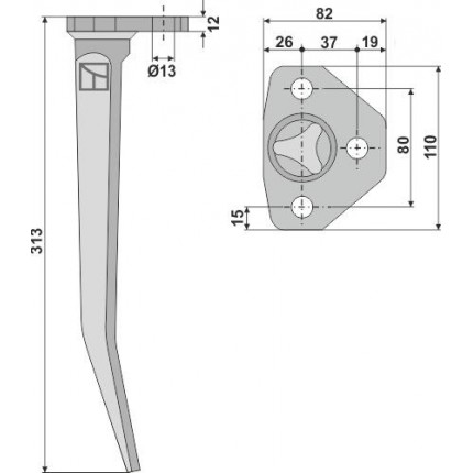 Зуб вибрационной бороны