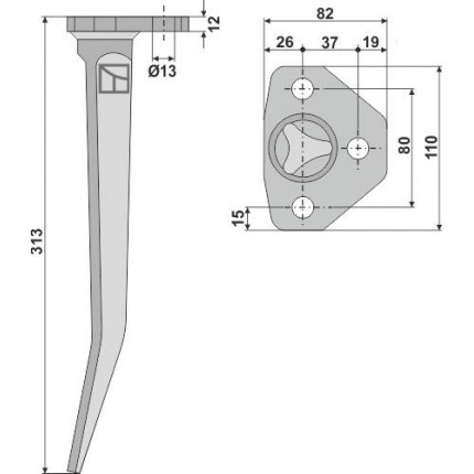 Зуб вибрационной бороны