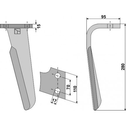 Зуб ротационной бороны