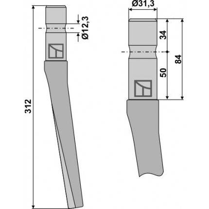 Зуб ротационной бороны