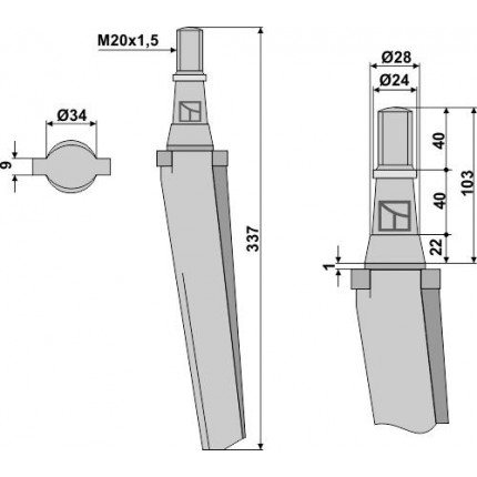 Зуб ротационной бороны