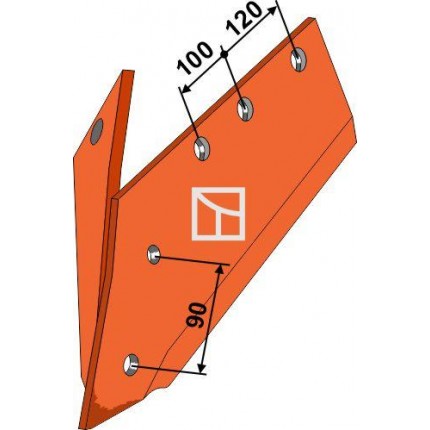Лемех со сменным наконечником - левый