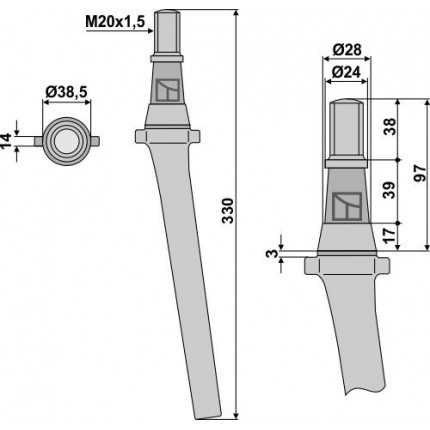 Зуб ротационной бороны