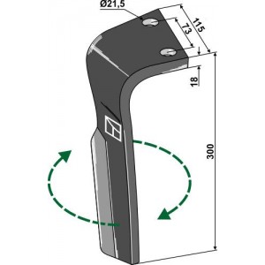 Зуб ротационной бороны, правый