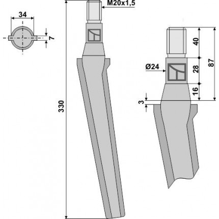 Зуб ротационной бороны