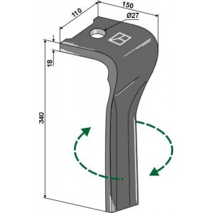 Зуб ротационной бороны, правое изготовление