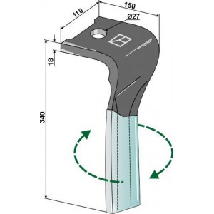 Зуб ротационной бороны, правое изготовление