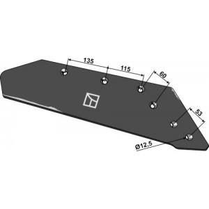 Лемех со сменным наконечником - 16'' - правый