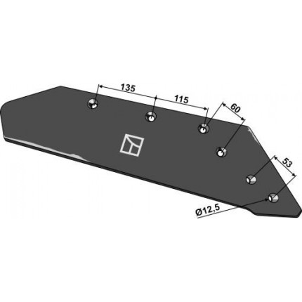 Лемех со сменным наконечником - 16'' - правый