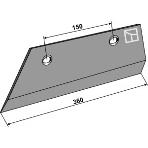 Лемех, задняя часть 10мм - левый