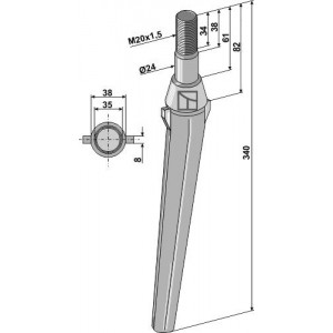 Зуб ротационной бороны