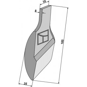 Наварной наконечник лемеха - правый