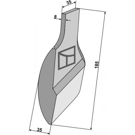 Наварной наконечник лемеха - правый