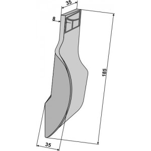 Наварной наконечник лемеха - левый