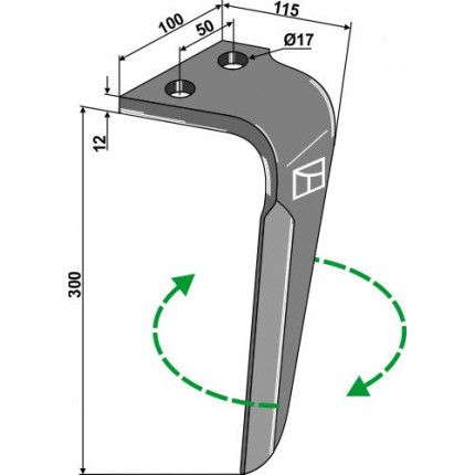 Зуб ротационной бороны, правый