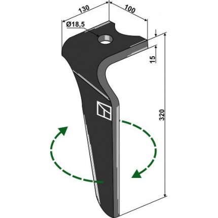 Зуб ротационной бороны