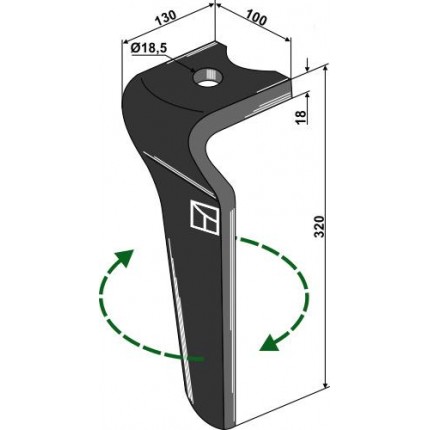 Зуб ротационной бороны