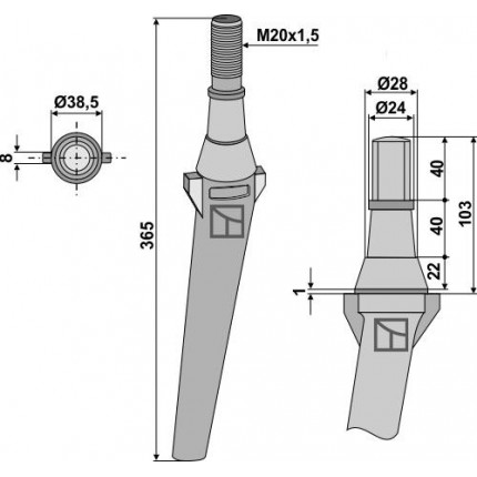 Зуб ротационной бороны