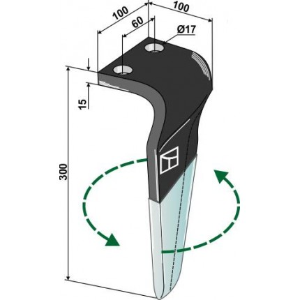 Зуб ротационной бороны