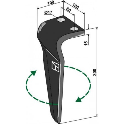Зуб ротационной бороны
