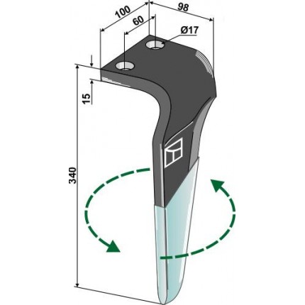 Зуб ротационной бороны (DURAFACE)