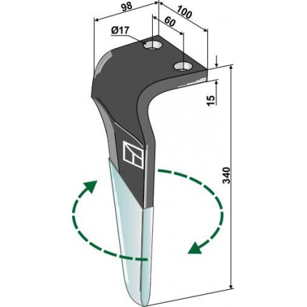 Зуб ротационной бороны (DURAFACE)
