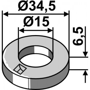 Подкладное кольцо Ø34,5x6,5xØ13