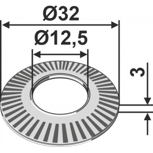 Блокирующая шайба Ø32x3xØ12,5