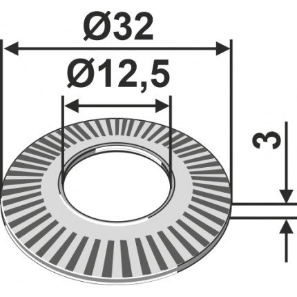 Блокирующая шайба Ø32x3xØ12,5