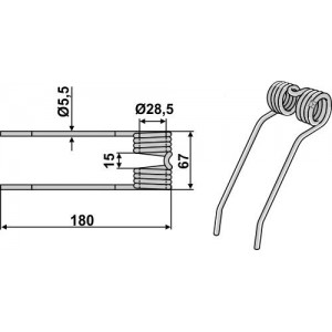 Зуб пружинный - оцинкованная