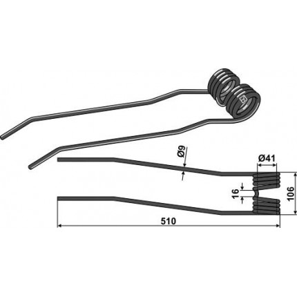 Пружинный зуб - левый