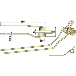 Зуб пружинный левый