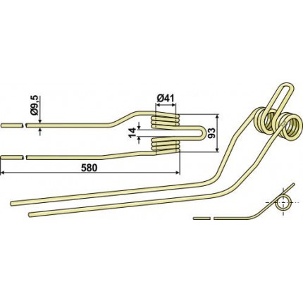 Зуб пружинный правый