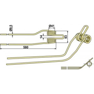 Зуб пружинный правый