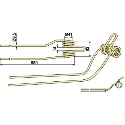 Зуб пружинный правый