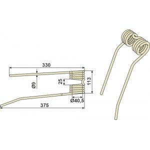 Зуб пружинный левый