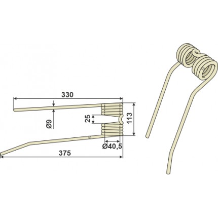 Зуб пружинный левый