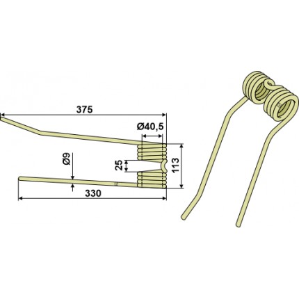 Зуб пружинный правый